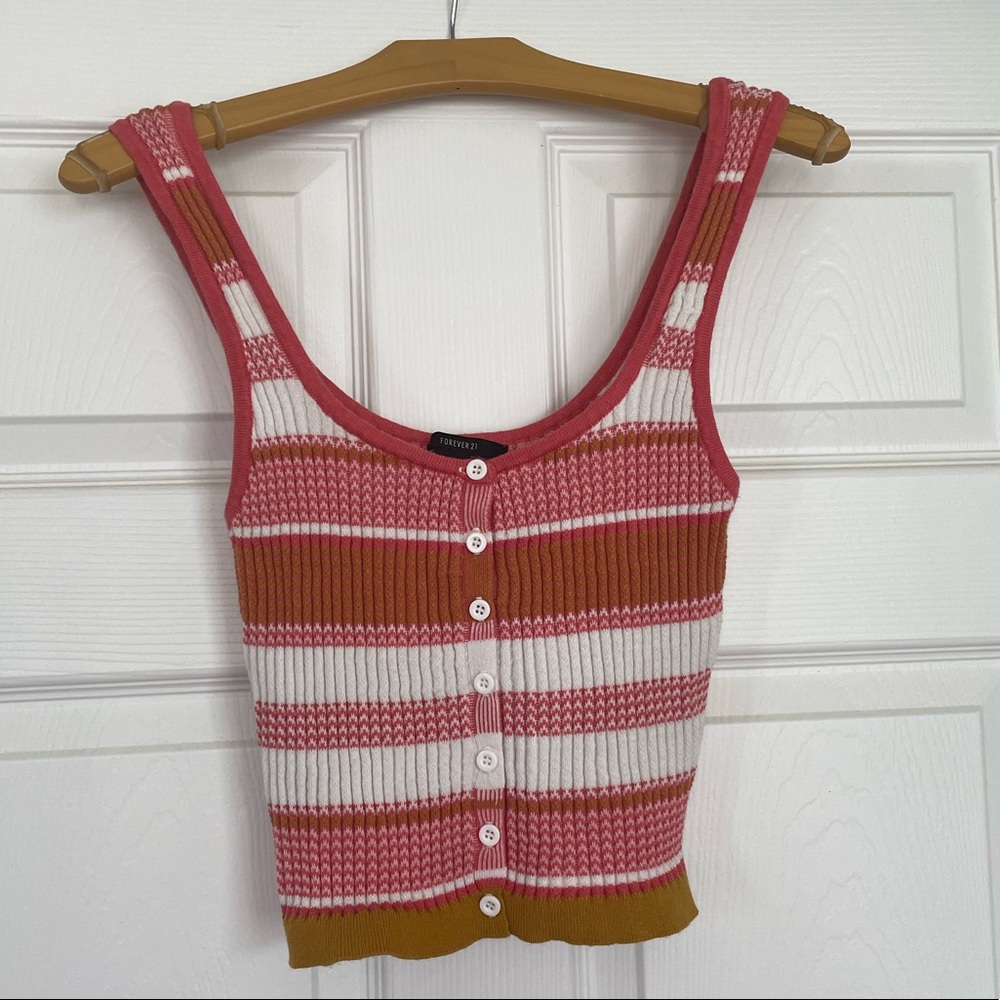 Striped crop top tank